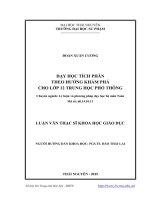 Dạy học tích phân theo hướng khám phá cho lớp 12 Trung học phổ thông (Luận văn thạc sĩ)