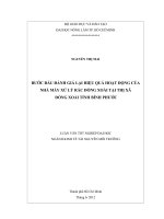 BƯỚC ĐẦU ĐÁNH GIÁ LẠI HIỆU QUẢ HOẠT ĐỘNG CỦA NHÀ MÁY XỬ LÝ RÁC ĐỒNG XOÀI TẠI THỊ XÃ ĐỒNG XOÀI TỈNH BÌNH PHƯỚC