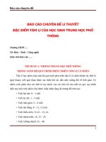 Đặc điểm tâm lí của học sinh trung học phổ thông (báo cáo Chuyên đề) rất hay