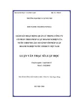 Giám sát hoạt động quản lý trong công ty cổ phần theo pháp luật doanh nghiệp của nước CHDCND lào – so sánh với pháp luật doanh nghiệp nước CHXHCN việt nam 