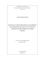 KẾ TOÁN LƯU CHUYỂN HÀNG HÓA VÀ XÁC ĐỊNH KẾT QUẢ KINH DOANH TẠI CÔNG TY CP XÂY DỰNG  THƯƠNG MẠI THIẾT BỊ ĐIỆN TUẤN NGHĨA NĂM 2011