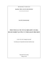 PHÂN TÍCH CÁC YẾU TỐ TÁC ĐỘNG ĐẾN VĂN HÓA DOANH NGHIỆP TẠI CÔNG TY TNHH SAIGON PRECISION