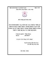 So sánh khúc xạ tồn dư sau phẫu thuật PHACO đặt thể thủy tinh nhân tạo với công suất thể thủy tinh tính theo công thức thế hệ ba và thế hệ bốn 