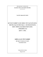 KẾ TOÁN NGHIỆP VỤ HUY ĐỘNG VỐN TẠI NGÂN HÀNG THƯƠNG MẠI CỔ PHẦN ĐẠI Á  CHI NHÁNH TRẢNG BOM  PHÒNG GIAO DỊCH TRUNG HÒA  TỈNH ĐỒNG NAI (QUÝ I – 2012)