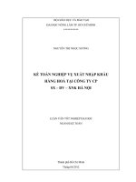 KẾ TOÁN NGHIỆP VỤ XUẤT NHẬP KHẨU HÀNG HOÁ TẠI CÔNG TY CP SX – DV – XNK HÀ NỘI