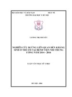 Nghiên cứu dị ứng liên quan đến kháng sinh ở trẻ em tại bệnh viện nhi trung ương năm 2014 2016 