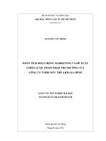 PHÂN TÍCH HOẠT ĐỘNG MARKETING VÀ ĐỀ XUẤT CHIẾN LƯỢC THÂM NHẬP THỊ TRƯỜNG CỦA CÔNG TY TNHH MTV THẾ GIỚI GIA ĐÌNH
