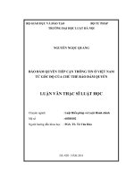 Bảo đảm quyền tiếp cận thông tin ở việt nam từ góc độ của chủ thể bảo đảm quyền 