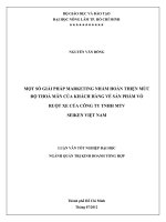 MỘT SỐ GIẢI PHÁP MARKETING NHẰM HOÀN THIỆN MỨC ĐỘ THOẢ MÃN CỦA KHÁCH HÀNG VỀ SẢN PHẨM VỎ RUỘT XE CỦA CÔNG TY TNHH MTV SEIKEN VIỆT NAM