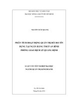 PHÂN TÍCH HOẠT ĐỘNG QUẢN TRỊ RỦI RO TÍN DỤNG TẠI NGÂN HÀNG TMCP AN BÌNH PHÒNG GIAO DỊCH LÊ QUANG ĐỊNH