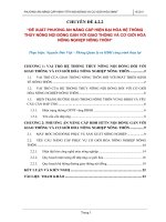 Đề xuất phương án nâng cấp hiện đại hóa hệ thống thủy nông nội đồng gắn với giao thông và cơ giới hoá nông nghiệp nông thôn