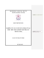 Nghiên cứu tắc tuyến sữa ở phụ nữ sau sinh điều trị tại bệnh viện phụ sản trung ương 