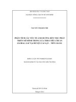 PHÂN TÍCH CÁC YẾU TỐ ẢNH HƯỞNG ĐẾN VIỆC PHÁT TRIỂN MÔ HÌNH TRỒNG LÚA THEO TIÊU CHUẨN GLOBAL GAP TẠI HUYỆN CAI LẬY – TIỀN GIANG