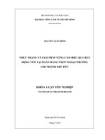 THỰC TRẠNG VÀ GIẢI PHÁP NÂNG CAO HIỆU QUẢ HUY ĐỘNG VỐN TẠI NGÂN HÀNG TMCP NGOẠI THƯƠNG CHI NHÁNH THỦ ĐỨC
