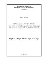 Rèn luyện kĩ năng tự đánh giá kết quả học sinh trong dạy học chương Dao động cơ - Vật lí 12 nâng cao