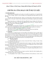 GIÁO TRÌNH CÔNG NGHỆ MAY TRANG PHỤC 2   CHƯƠNG II  CÔNG đoạn CHUẨN bị vật LIỆU