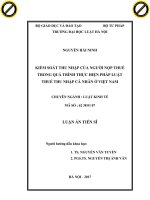 Kiểm soát thu nhập của người nộp thuế trong quá trình thực hiện pháp luật thuế thu nhập cá nhân ở việt nam  
