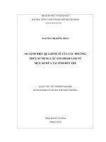 SO SÁNH HIỆU QUẢ KINH TẾ CỦA CÁC PHƯƠNG THỨC SỬ DỤNG CÁC SẢN PHẨM LÀM TỪ MỤN XƠ DỪA TẠI TỈNH BẾN TRE