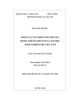 Pháp luật về chống bán phá giá trong khuôn khổ WTO và bài học kinh nghiệm cho việt nam 