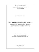 PHÂN TÍCH HOẠT ĐỘNG LOGISTICS TẠI CÔNG TY TRÁCH NHIỆM HỮU HẠN QUỐC TẾ DELTA CHI NHÁNH THÀNH PHỐ HỒ CHÍ MINH