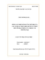 Pháp luật hiện hành về sự hỗ trợ của các cơ quan thực hiện quyền tư pháp đối với hoạt động của trọng tài thương mại  