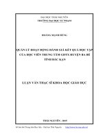 Quản lý hoạt động đánh giá kết quả học tập của học viên trung tâm giáo dục thường xuyên huyện Ba Bể tỉnh Bắc Kạn (Luận văn thạc sĩ)
