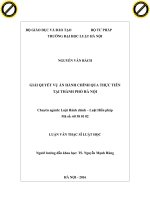 Giải quyết vụ án hành chính qua thực tiễn tại thành phố hà nội 