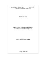 Pháp luật về tổ chức và hoạt động của công ty tài chính ở việt nam 