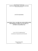 GIẢI PHÁP NÂNG CAO HIỆU QUẢ HOẠT ĐỘNG KINH DOANH DỊCH VỤ KHO VẬN TẠI CÔNG TY CỔ PHẦN CẢNG ĐỒNG NAI