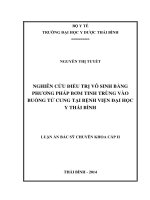 Đánh giá kết quả điều trị vô sinh bằng phương pháp bơm tinh trùng vào buồng tử cung tại bệnh viện đại học y thái bình 