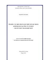 TÌM HIỂU CÁC BIỆN PHÁP GIẢM THIỂU RỦI RO TRONG KINH DOANH TẠI CÔNG TY CỔ PHẦN CHUYỂN PHÁT NHANH HỢP NHẤT