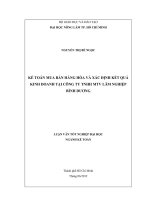 KẾ TOÁN MUA BÁN HÀNG HÓA VÀ XÁC ĐỊNH KẾT QUẢ KINH DOANH TẠI CÔNG TY TNHH MTV LÂM NGHIỆP BÌNH DƯƠNG