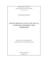 ĐÁNH GIÁ THIỆT HẠI CỦA VIỆC TẬN THU TITAN TẠI XÃ NHƠN HỘI, THÀNH PHỐ QUY NHƠN, TỈNH BÌNH ĐỊNH