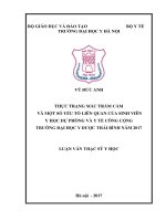 Thực trạng mắc trầm cảm và 1 số yếu tố liên quan của sinh viên YHDP và YTCC trường đại học y dược thái bình năm 2017