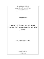 KẾ TOÁN XÁC ĐỊNH KẾT QUẢ KINH DOANH TẠI CÔNG TY CỔ PHẦN CHẾ BIẾN HÀNG XUẤT KHẨU CẦU TRE