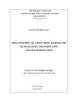 PHÂN TÍCH HIỆU QUẢ HOẠT ĐỘNG KINH DOANH TẠI NGÂN HÀNG TMCP KIÊN LONG CHI NHÁNH ĐỒNG THÁP
