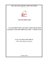 Các giải pháp nâng cao chất lượng mạng GPON tại Trung tâm Viễn thông Duy Tiên – VNPT Hà Nam (Luận văn thạc sĩ)