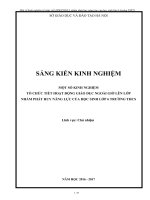 SKKN TỔ CHỨC TIẾT HOẠT ĐỘNG GIÁO DỤC NGOÀI GIỜ LÊN LỚP NHẰM PHÁT HUY NĂNG LỰC CỦA HỌC SINH LỚP 6 TRƯỜNG THCS