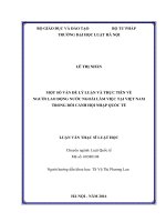 Một số vấn đề lý luận và thực tiễn về người lao động nước ngoài làm việc tại việt nam trong bối cảnh hội nhập quốc tế 
