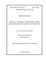 Pháp luật về phí bảo vệ môi trường trong hoạt động khai thác khoáng sản ở việt nam 