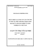 Hoàn thiện luật phá sản lào năm 1994 về thủ tục phục hồi hoạt động kinh doanh của doanh nghiệp từ kinh nghiệm của việt nam 