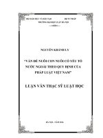 Vấn đề nuôi con nuôi có yếu tố nước ngoài theo quy định của pháp luật việt nam 