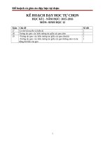 Kế hoạch và giáo án dạy học tự chọn sinh học 12