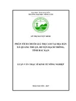 Phân tích chuỗi giá trị cam tại địa bàn xã Quang Thuận, huyện Bạch Thông, tỉnh Bắc Kạn (Luận văn thạc sĩ)