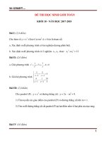 Tổng hợp Đề thi và đáp án kỳ thi Học sinh giỏi Toán 10,11,12 năm học 2017-2018