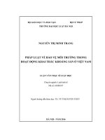 Pháp luật về bảo vệ môi trường trong hoạt động khai thác khoáng sản ở việt nam 