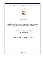 Nghiên cứu công nghệ đường hầm IPV6 và ứng dụng cho bảo mật trong truyền hình hội nghị quân sự (tt)