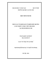 Pháp luật về kiểm soát ô nhiễm môi trường làng nghề và thực tiễn thi hành tại thành phố hà nội 