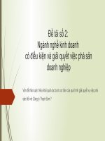 Thuyết trình đề tài ngành nghề kinh doanh có điều kiện và giải quyết việc phá sản doanh nghiệp 