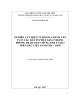 NGHIÊN CỨU HIỆN TƯỢNG ĐA HÀNH VĂN TỰ Ở CÁC BẢN IN PHẬT GIÁO TRONG  PHONG TRÀO CHẤN HƯNG PHẬT GIÁO  MIỀN BẮC VIỆT NAM (1924 – 1954)